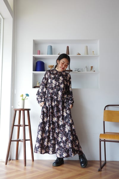 𓏭油畫塗鴉腰線剪裁洋裝10