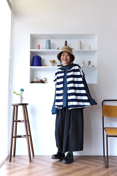 𓏭前後兩穿開襟毛巾布鬆身背心3