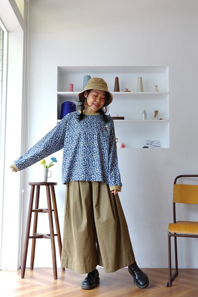 𓏭羅紋拼接小蘑菇別針上衣16