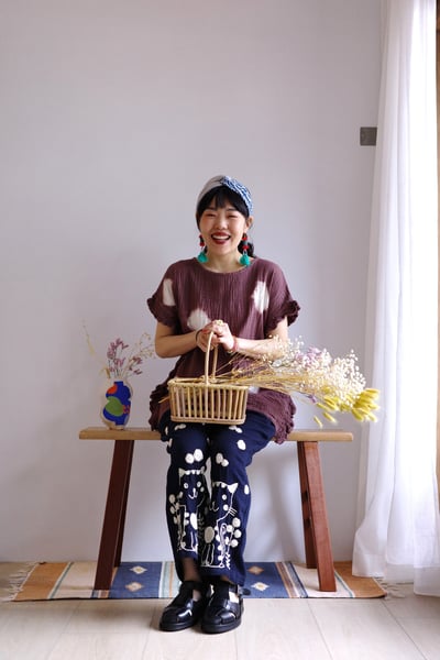 𓏭貓咪樂園手工刺繡長褲3