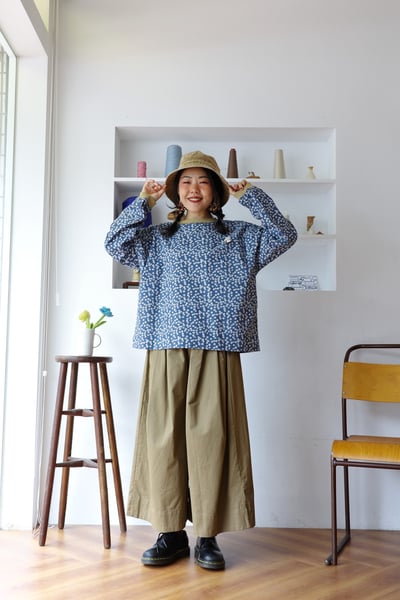 𓏭羅紋拼接小蘑菇別針上衣2