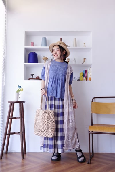 純色簡約泡泡布半身裙5