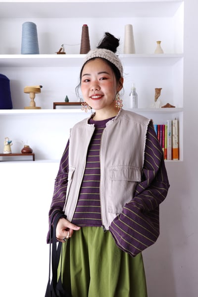 抽鬚下擺可調大口袋背心17