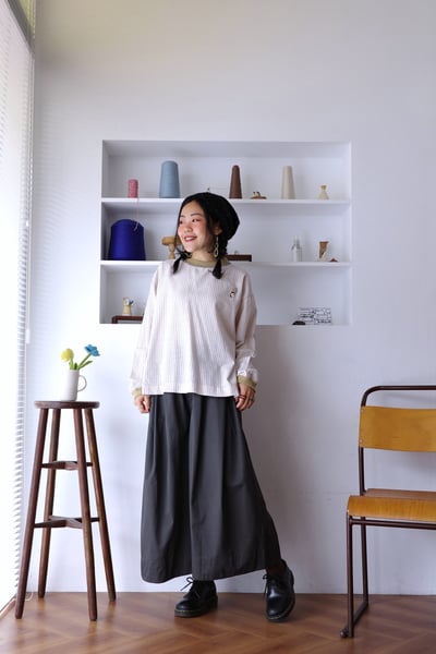 𓏭羅紋拼接小蘑菇別針上衣4