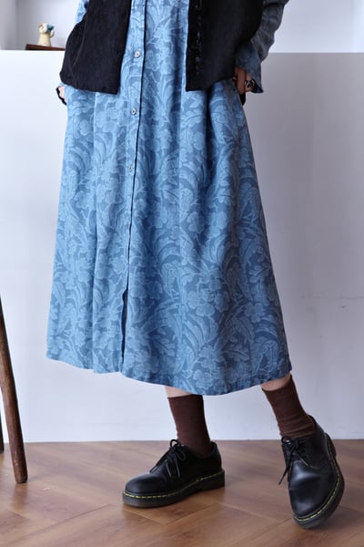 𓏭腰際打褶花草印花洋裝20