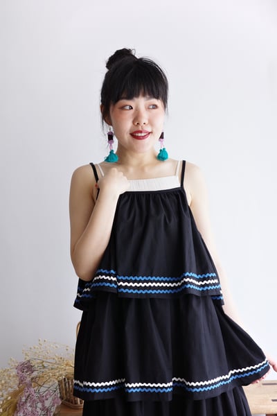 刺繡串珠流蘇耳環20