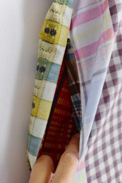 格紋拼布印花開襟洋裝21