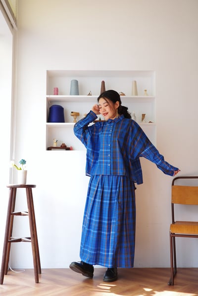 𓏭跳色格紋設計釦襯衫8