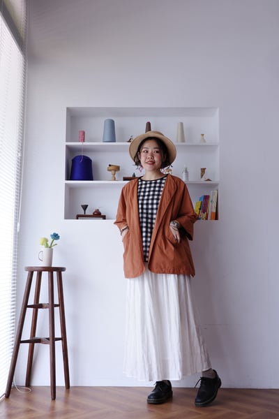 純色簡約泡泡布半身裙4