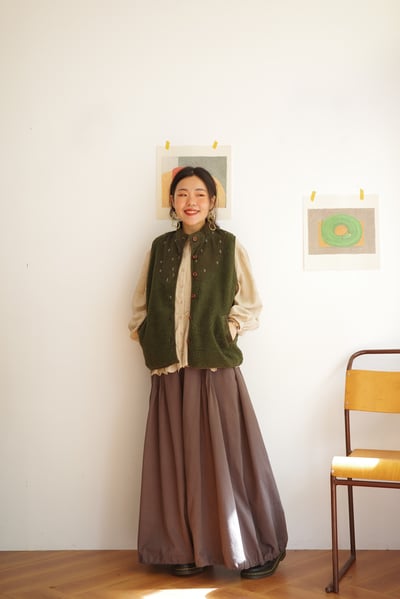 𓏭細摺落地褲管可調大寬褲13