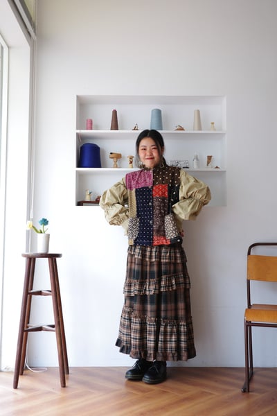 𓏭變形蟲圖騰花布拼接背心12