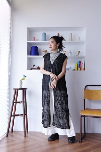 菱格鏤空洞洞長背心5