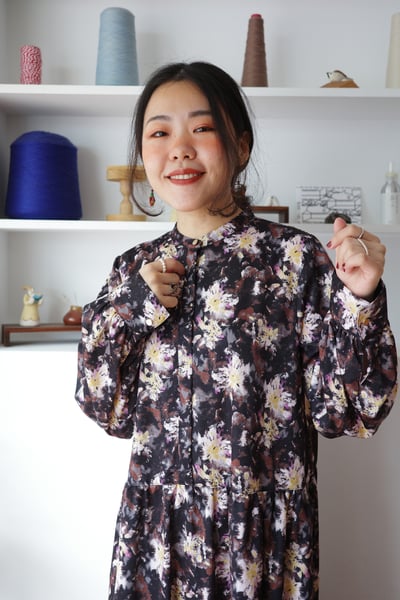 𓏭油畫塗鴉腰線剪裁洋裝14