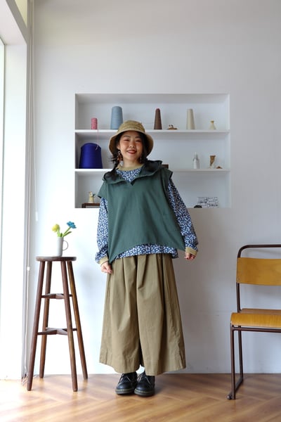 𓏭羅紋拼接小蘑菇別針上衣11