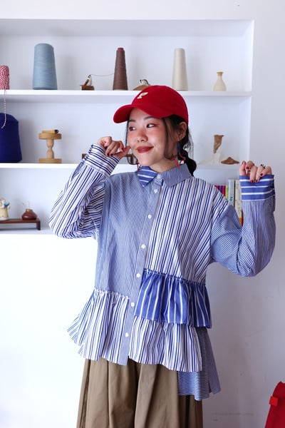 𓏭份量感和葉層次拼接襯衫14