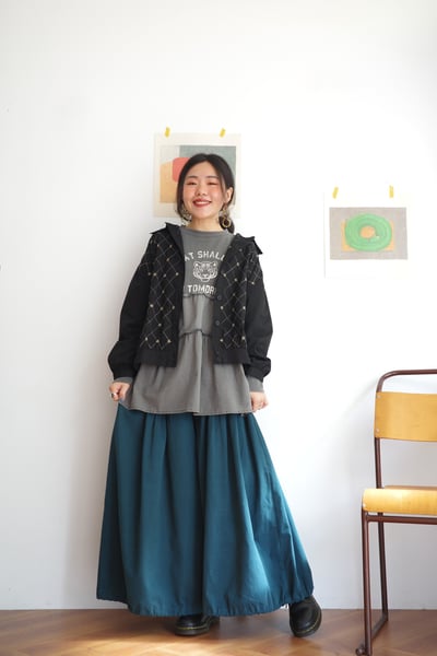 𓏭菱格花花刺繡布勞森襯衫外套5