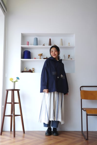 𓏭腰抽繩繫帶修身拼接開襟罩衫洋裝11