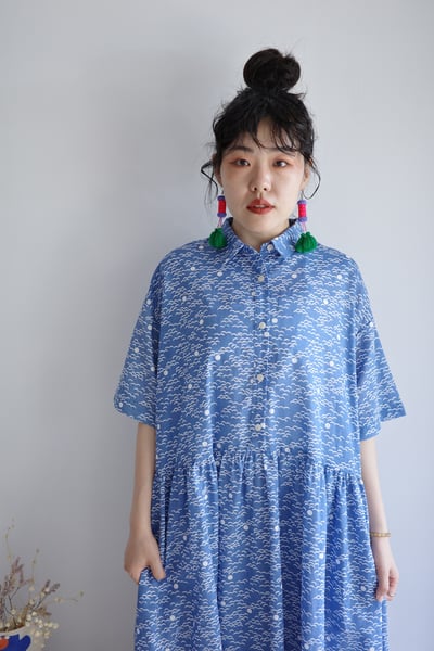 𓏭小領子印花腰線洋裝13