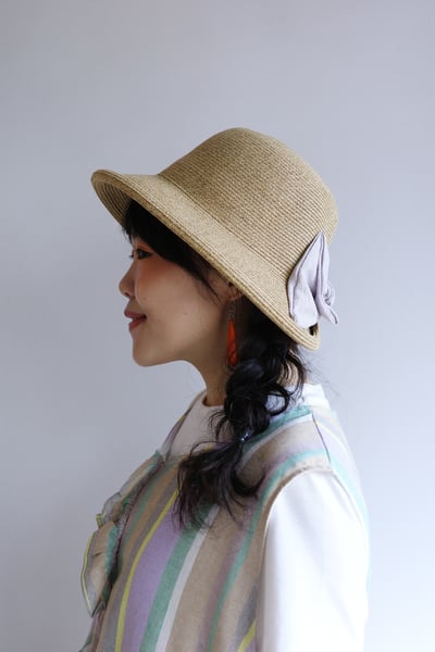 蝴蝶結編織鐘形帽8