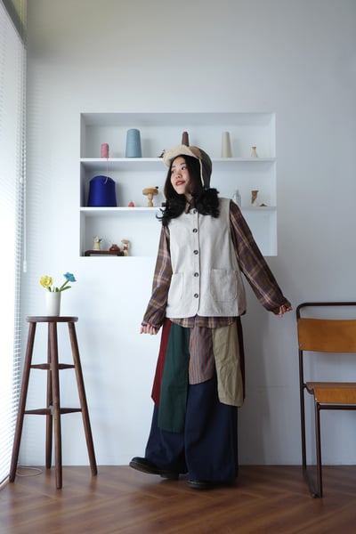 𓏭混色方格二重紗襯衫4