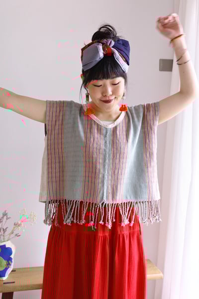 刺繡串珠流蘇耳環6