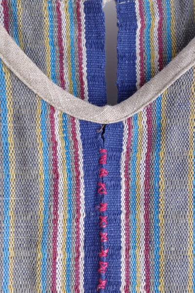 𓏭手織布側拼接Ｖ領流蘇上衣22