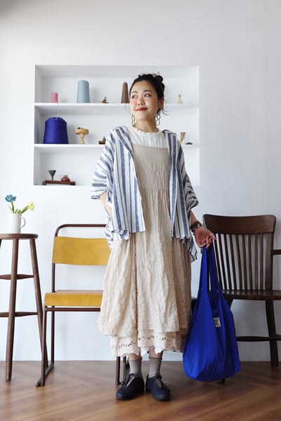 波點緹花直紋鬆身襯衫7