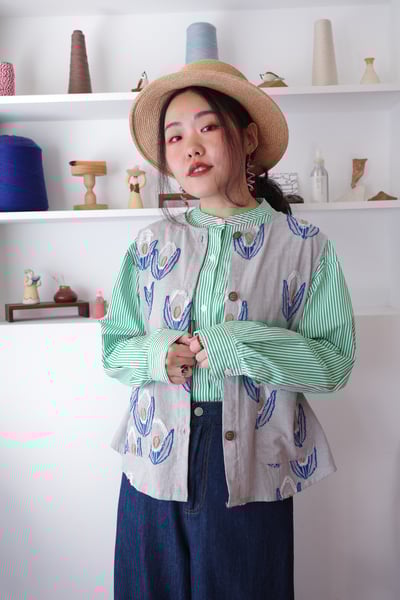 𓏭立體毛邊緹花開襟背心11