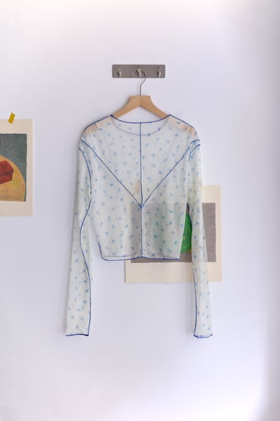 𓏭車線蝴蝶結透紗上衣16