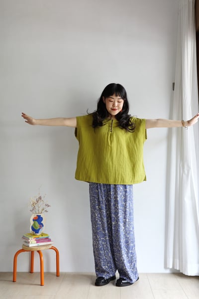 𓏭純色簡約開釦棉紗上衣6
