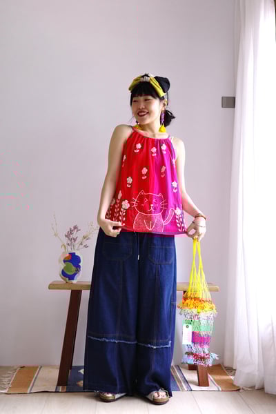 彩色魚網編織提袋9