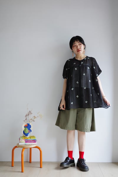 𓏭花柄刺繡空氣感輕透襯衫3