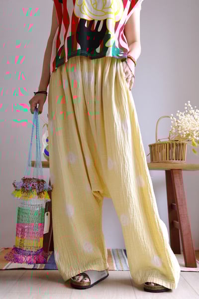 𓏭波點手染二重紗低檔褲8