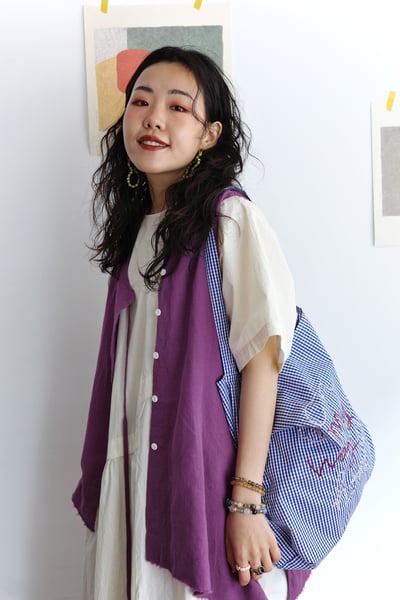 斜扣不對稱下擺抽鬚開襟背心18