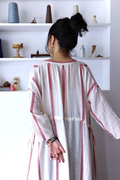 𓏭腰抽繩繫帶修身拼接開襟罩衫洋裝16