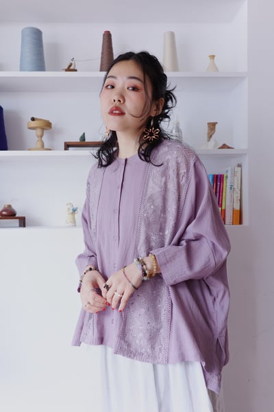 兔子企鵝精緻蕾絲刺繡罩衫上衣14