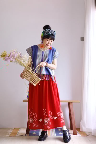 𓏭手工刺繡二重紗半身裙3