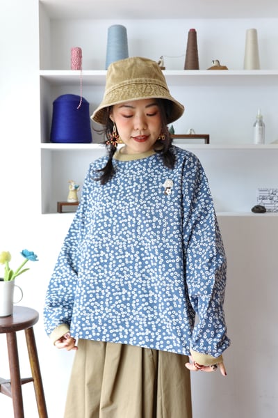 𓏭羅紋拼接小蘑菇別針上衣18