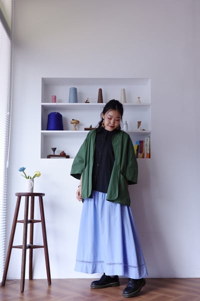 大口袋純色開襟罩衫18