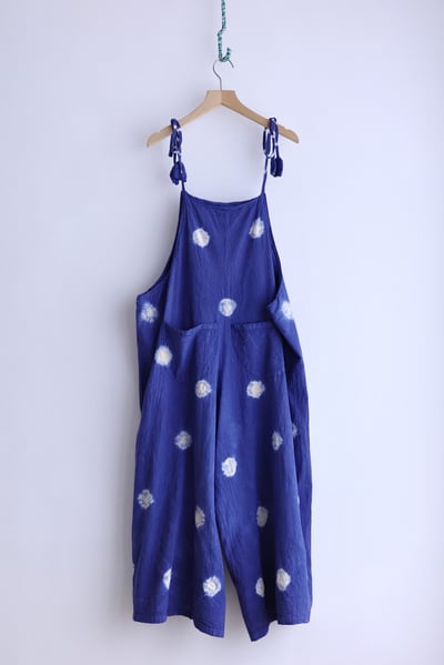 𓏭藍染波點連身褲1