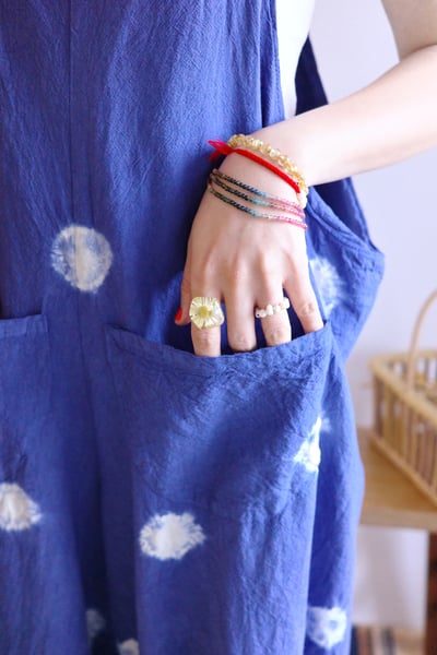 𓏭藍染波點連身褲8