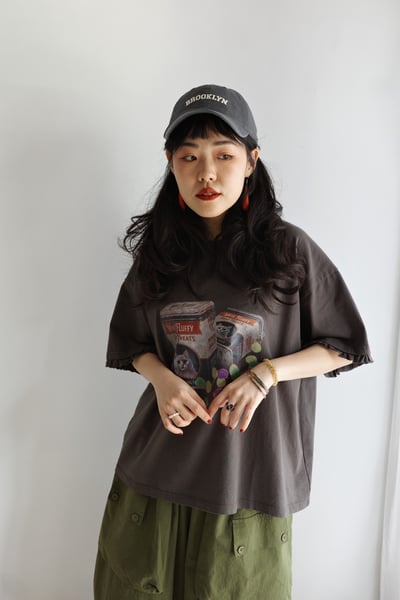 𓏭貓貓狗狗點心木耳袖口Ｔ-shirt3