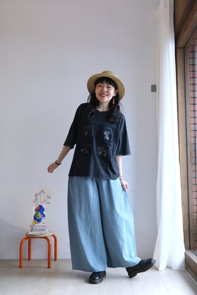 𓏭小蘑菇刺繡洗舊Ｔ12