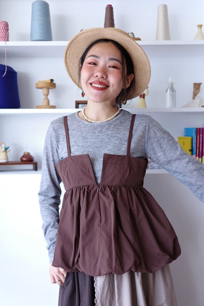 𓏭羅紋上衣Ｘ 吊帶氣球泡泡 兩件式上衣17