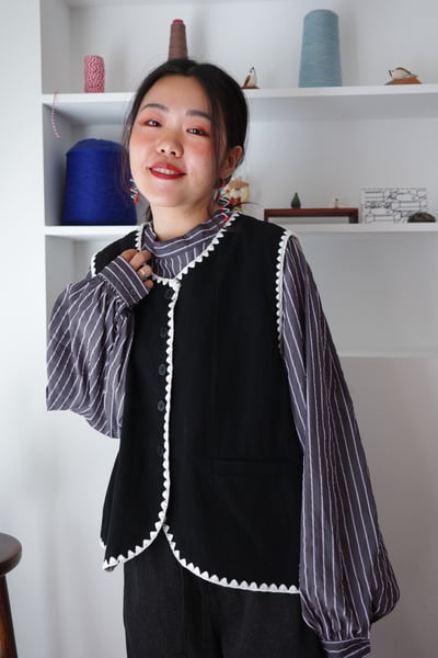 𓏭三角花邊開襟背心6