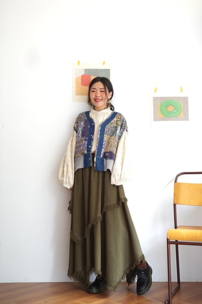 𓏭不規則拼接流蘇裙17