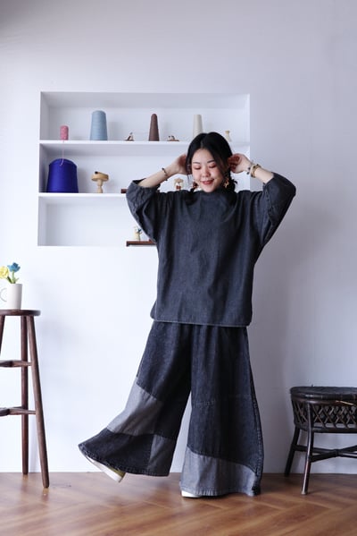 𓏭洗色丹寧七分袖簡約上衣12