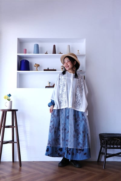 兔子企鵝精緻蕾絲刺繡罩衫上衣5