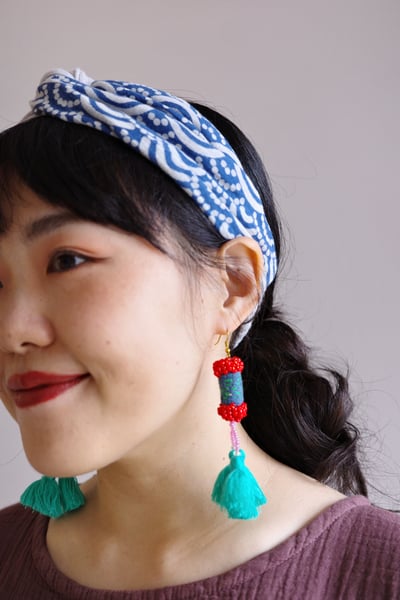 刺繡串珠流蘇耳環13