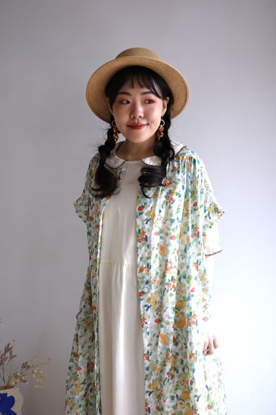 𓏭豐盛花果印花開襟洋裝17